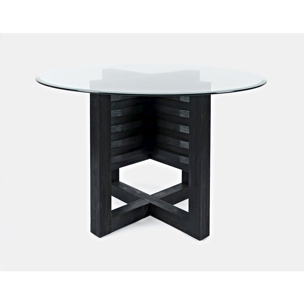 Altamonte Contemporary 48" Round Dining Table with Glass Top. Picture 3