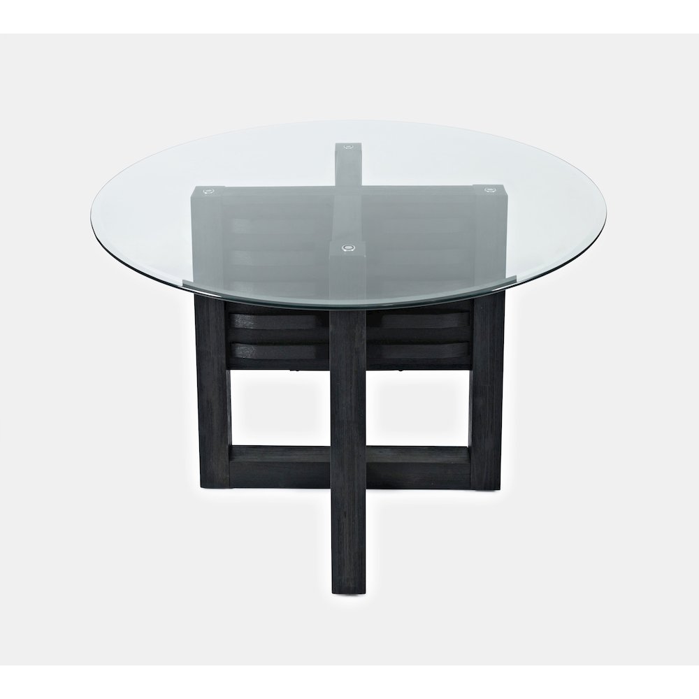 Altamonte Contemporary 48" Round Dining Table with Glass Top. Picture 1