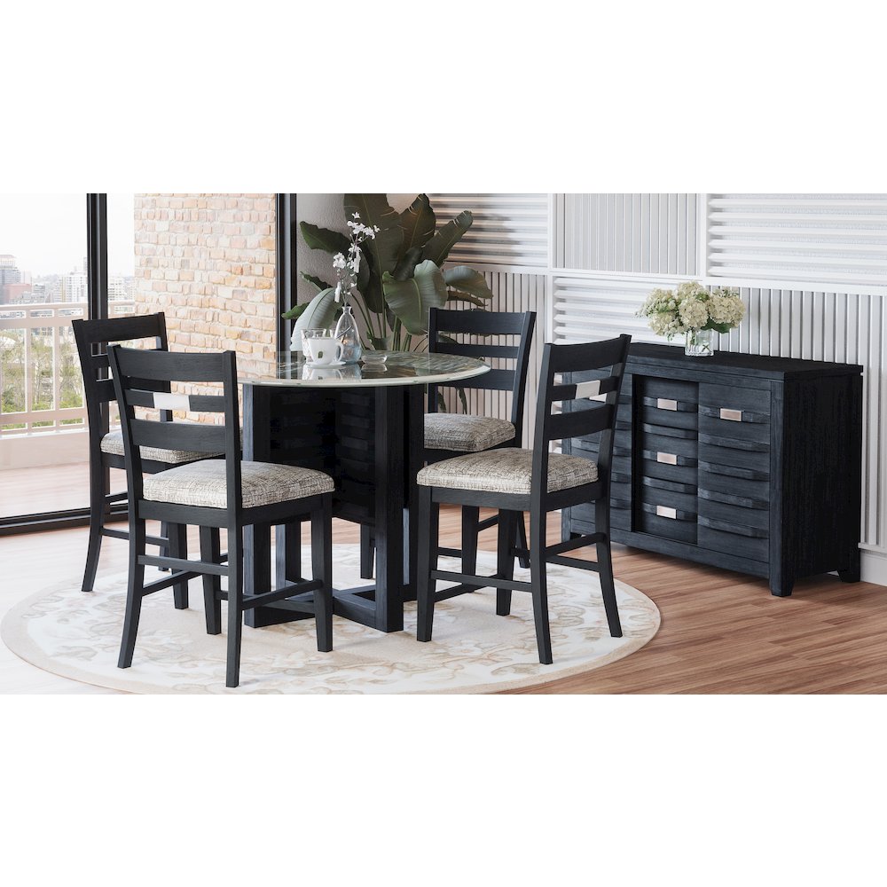 Altamonte Contemporary 48" Round Counter Height Table with Glass Top. Picture 5