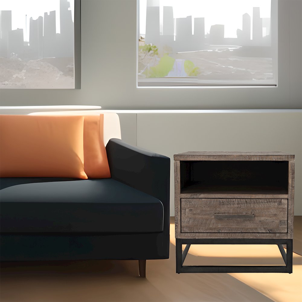 East Hampton Distressed Solid Wood End Table. Picture 8