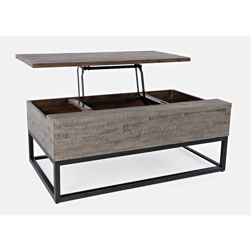 East Hampton Distressed Solid Wood Lift-Top Coffee Table. Picture 9