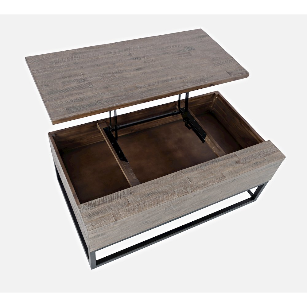 East Hampton Distressed Solid Wood Lift-Top Coffee Table. Picture 4