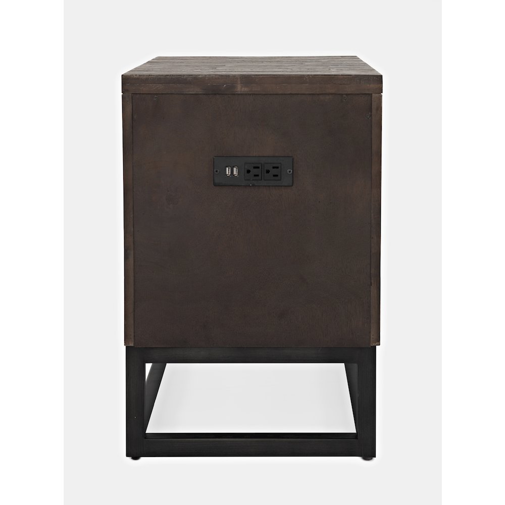 East Hampton Distressed Solid Wood USB Charging Chairside Table. Picture 8
