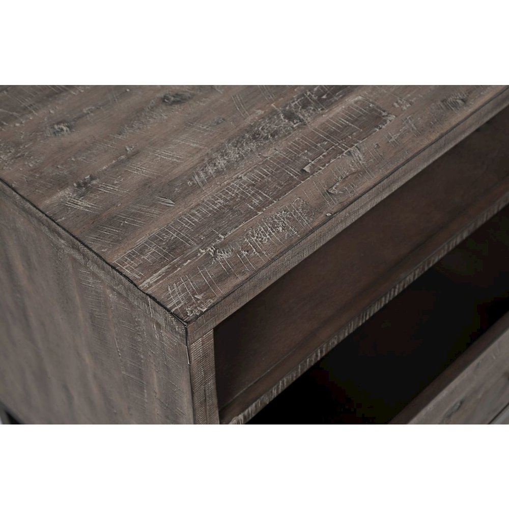 Distressed Solid Wood Entertainment Center with 70'' TV Console and LED Lights. Picture 6