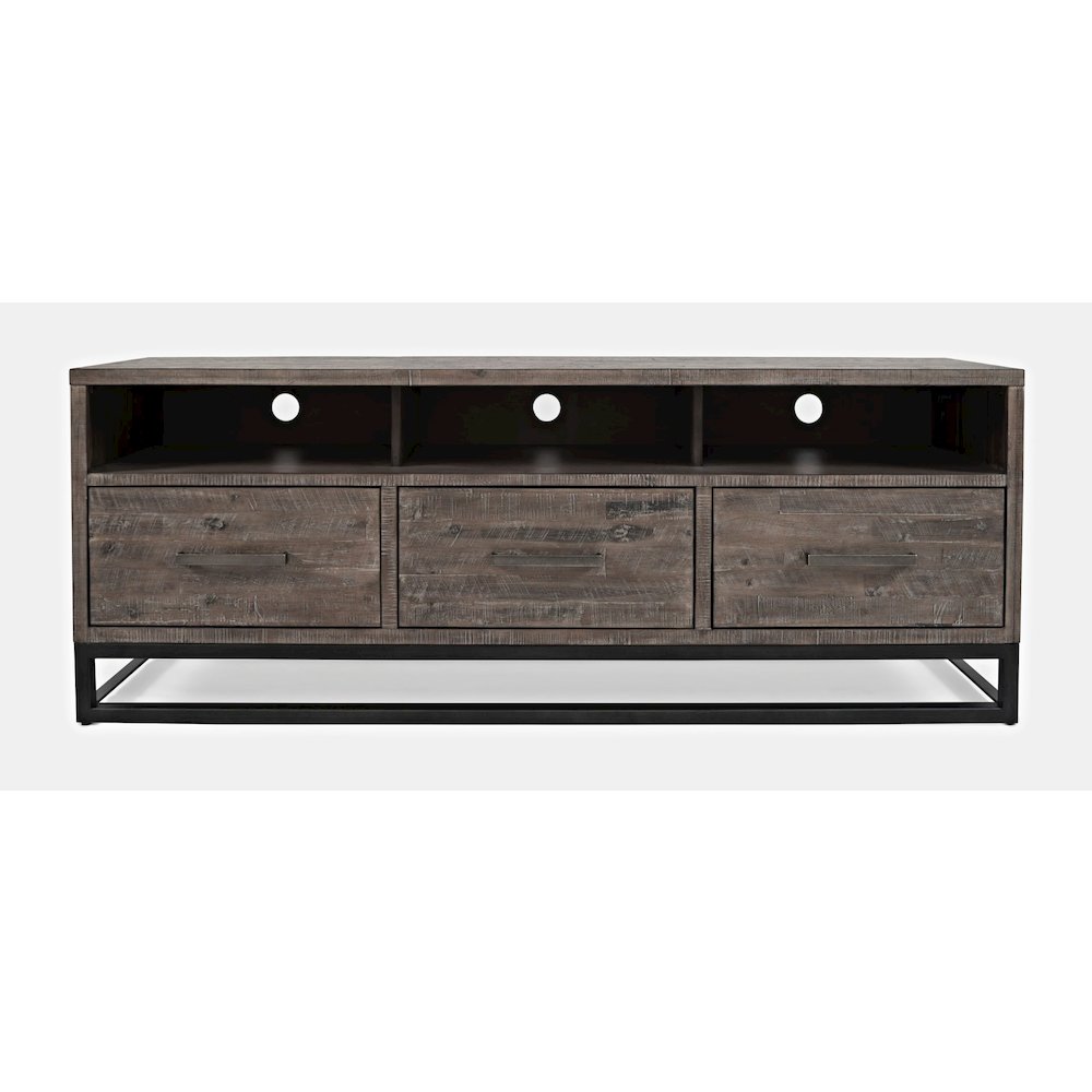 Distressed Solid Wood Entertainment Center with 70'' TV Console and LED Lights. Picture 9
