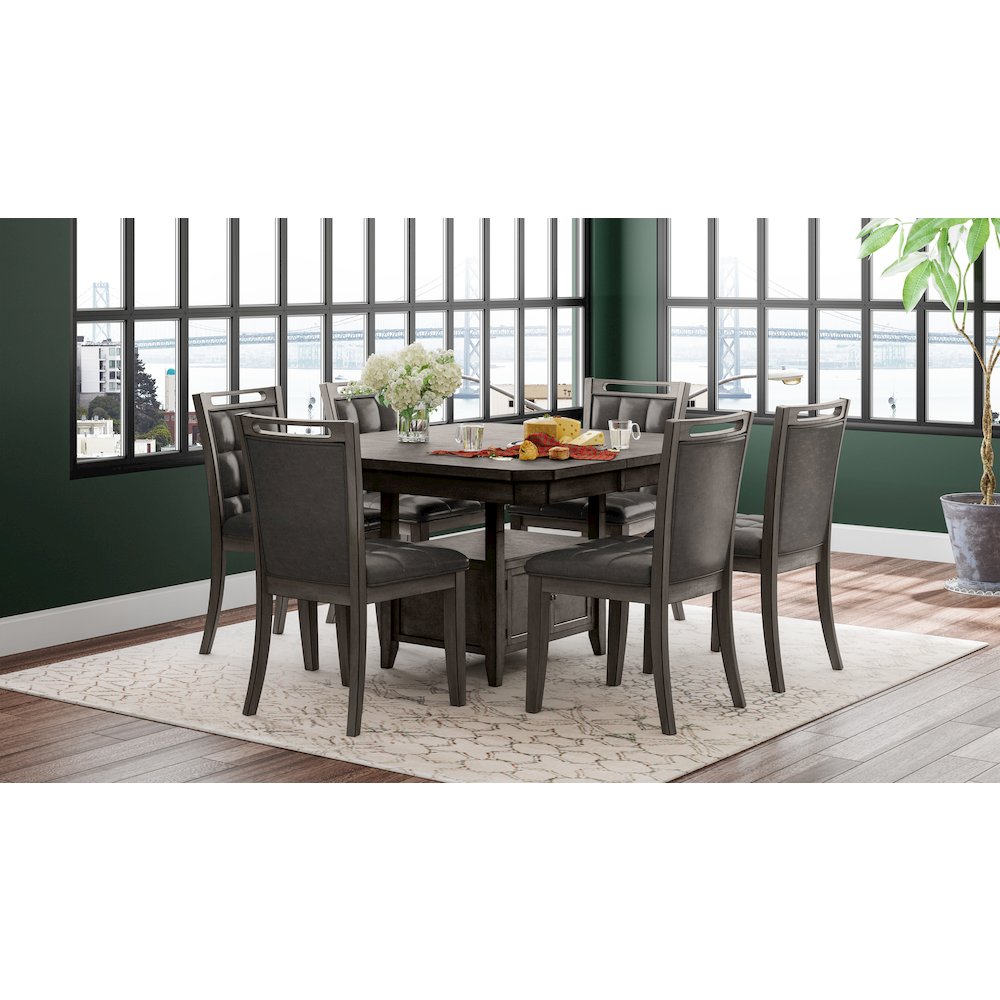Manchester  Contemporary Adjustable Height 78" Rectangle Dining Table. Picture 7