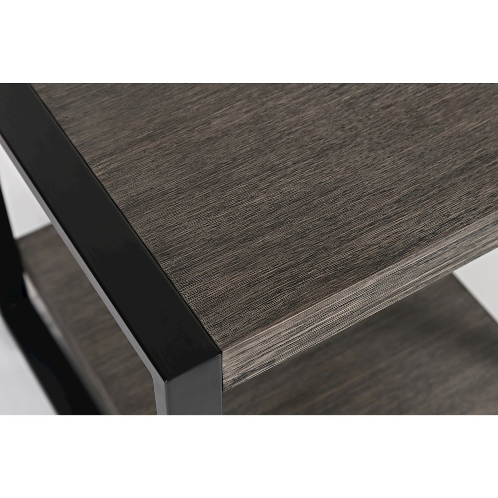 Pinnacle Modern Loft Iron and Wood Grey End Table. Picture 4