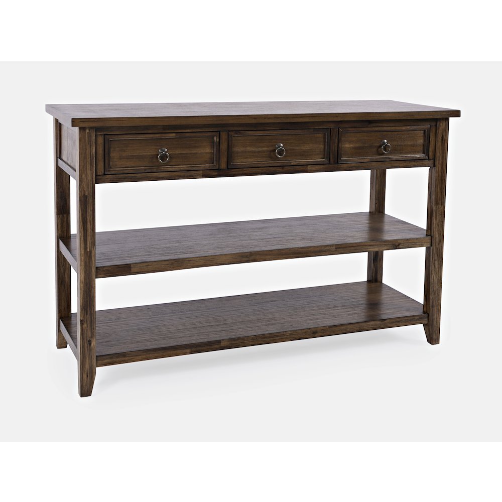 Bakersfield Mission Style  Sofa Table with Three Drawers. Picture 4