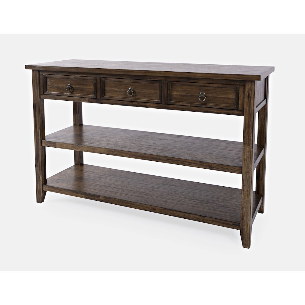 Bakersfield Mission Style  Sofa Table with Three Drawers. Picture 3