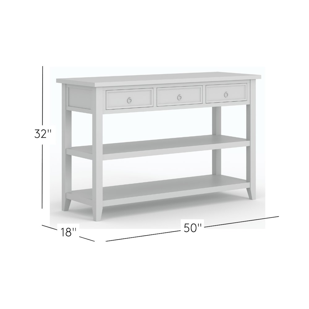 Bakersfield Mission Style  Sofa Table with Three Drawers. Picture 9