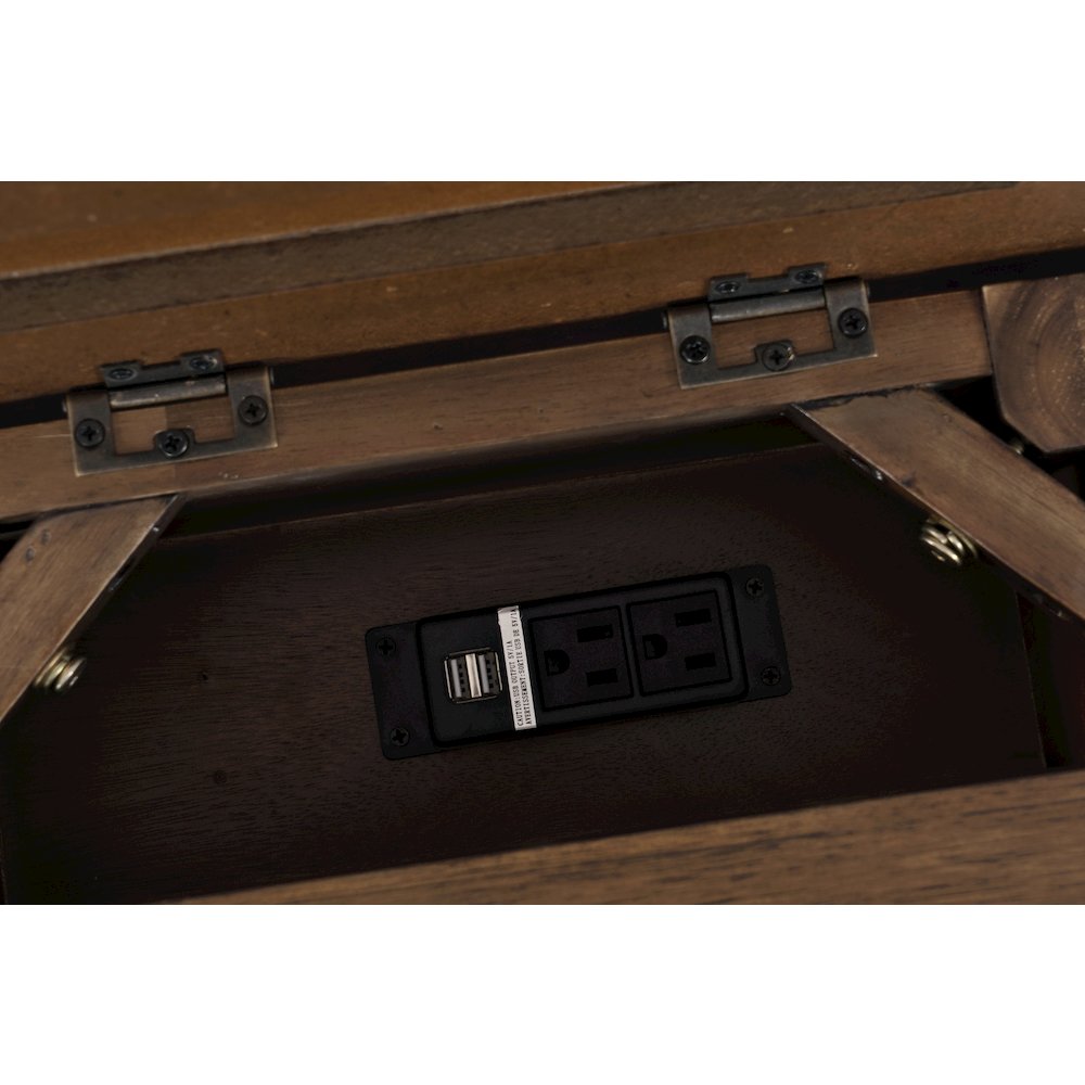 Bakersfield Mission Style  USB Charging Side Table. Picture 4