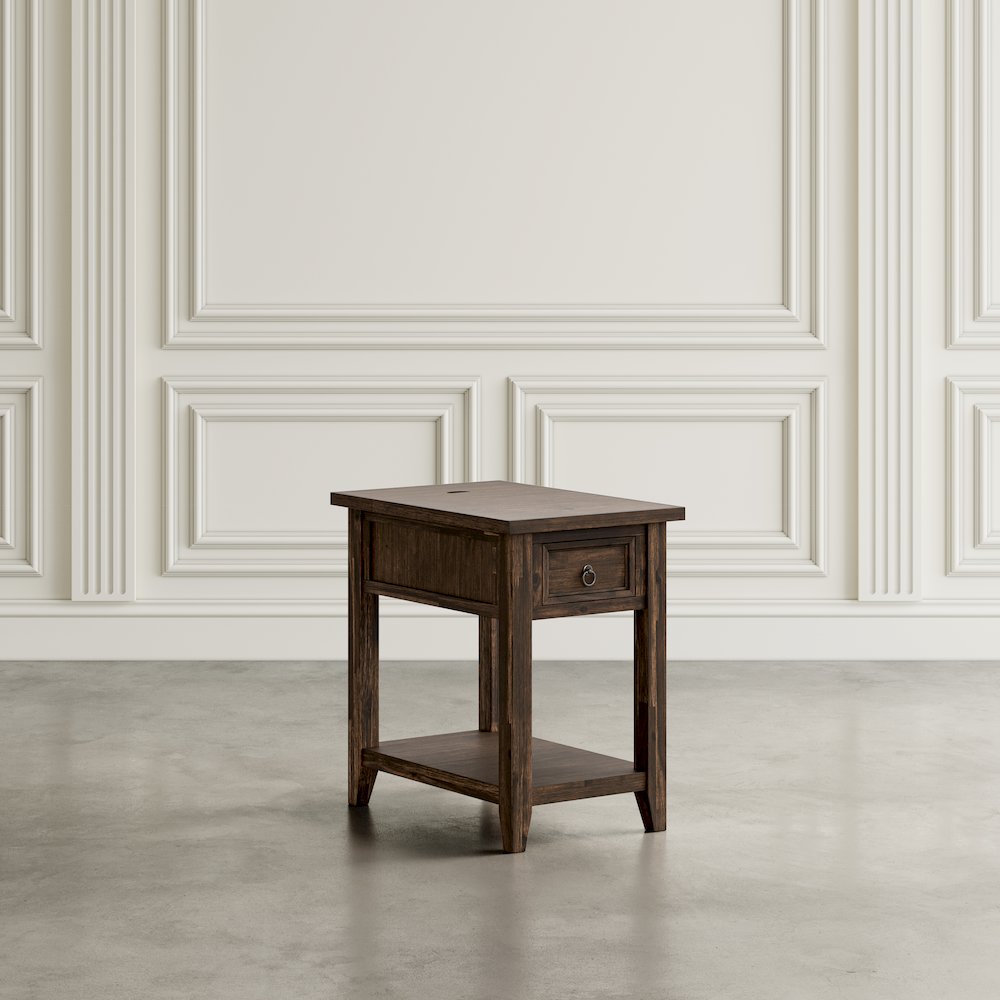 Bakersfield Mission Style  USB Charging Side Table. Picture 13
