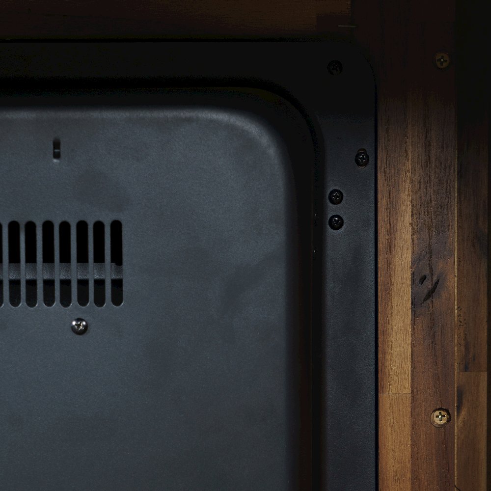 Traditional Rustic 32" Electric Fireplace Wire Brushed Console TV Stand. Picture 4