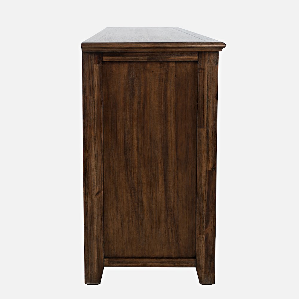Transitional Rustic 60" Storage Console TV Stand with Electric Fireplace. Picture 5