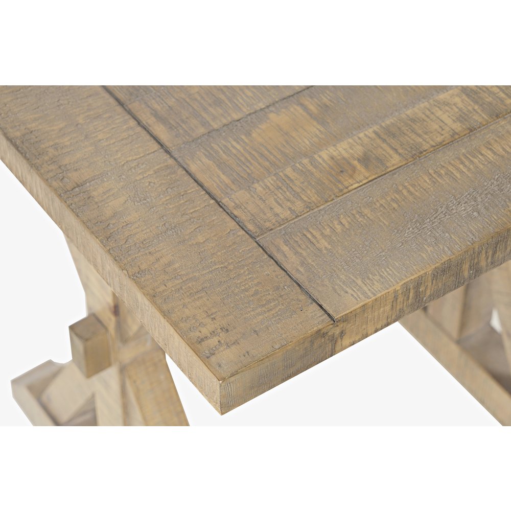 Carlyle Crossing Modern Rustic Distressed Solid Wood End Table with Trestle. Picture 5