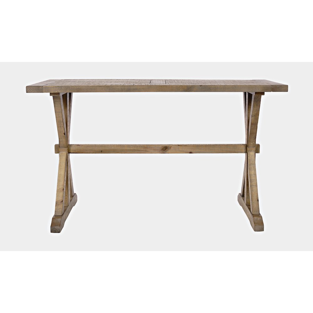 Carlyle Crossing Modern Rustic Distressed Solid Wood Sofa Table with Trestle. Picture 1
