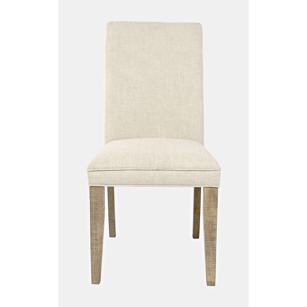 Modern Rustic Distressed Solid Wood Upholstered Parsons Dining Chair (Set of 2). Picture 1