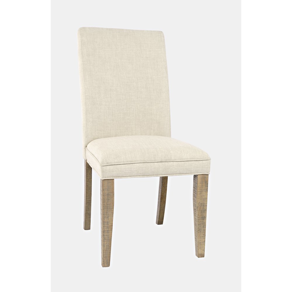 Modern Rustic Distressed Solid Wood Upholstered Parsons Dining Chair (Set of 2). Picture 4