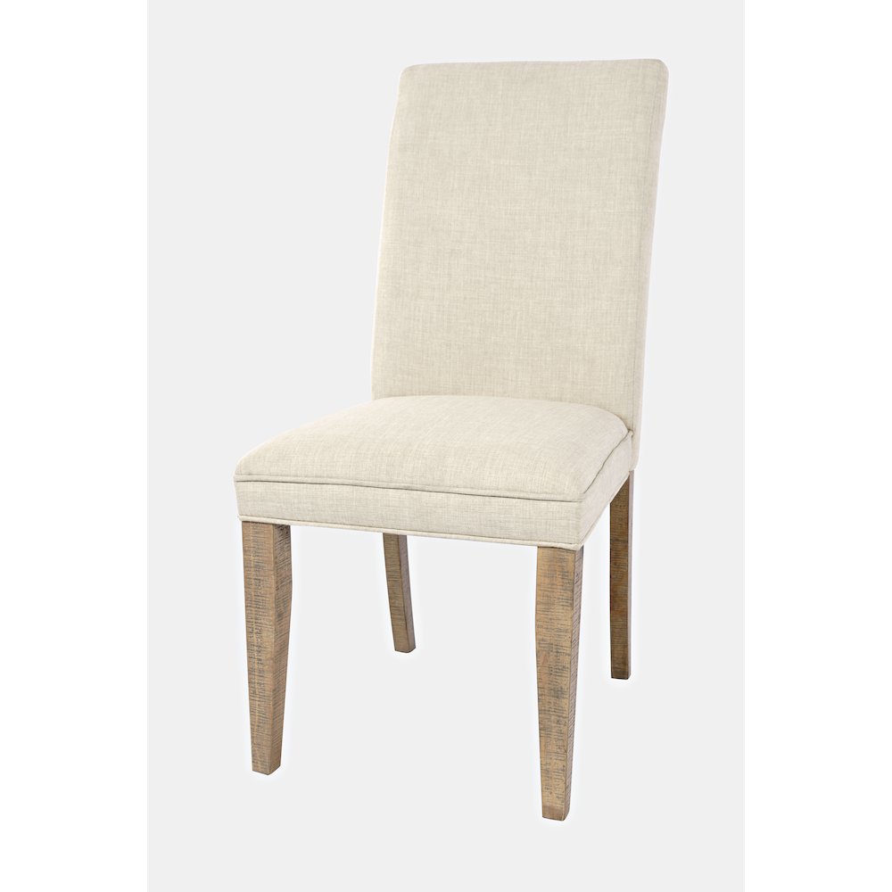 Modern Rustic Distressed Solid Wood Upholstered Parsons Dining Chair (Set of 2). Picture 3