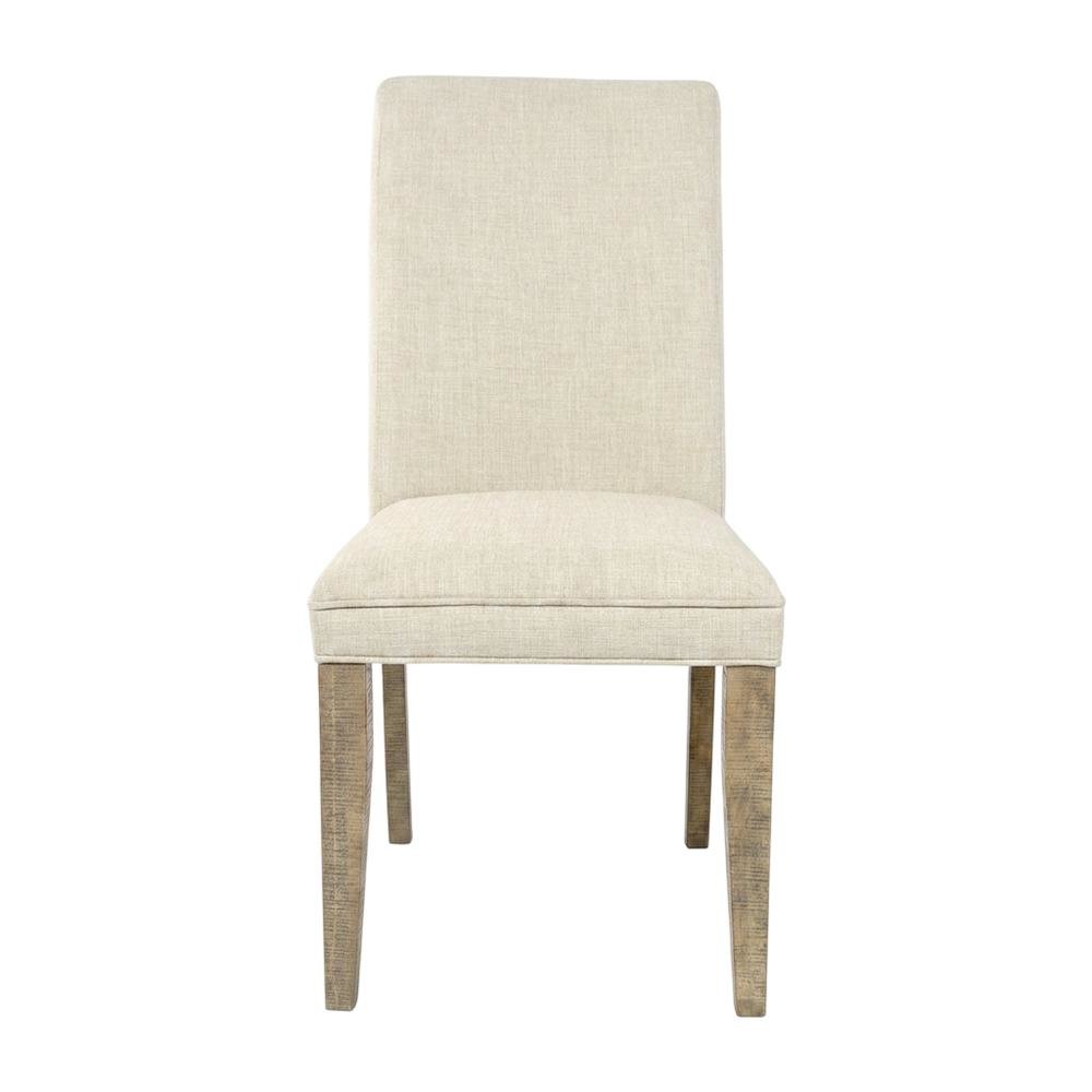 Solid Wood Parsons Dining Chairs, Distressed Farmhouse Style, Distressed Brown, Set of 2. Picture 1