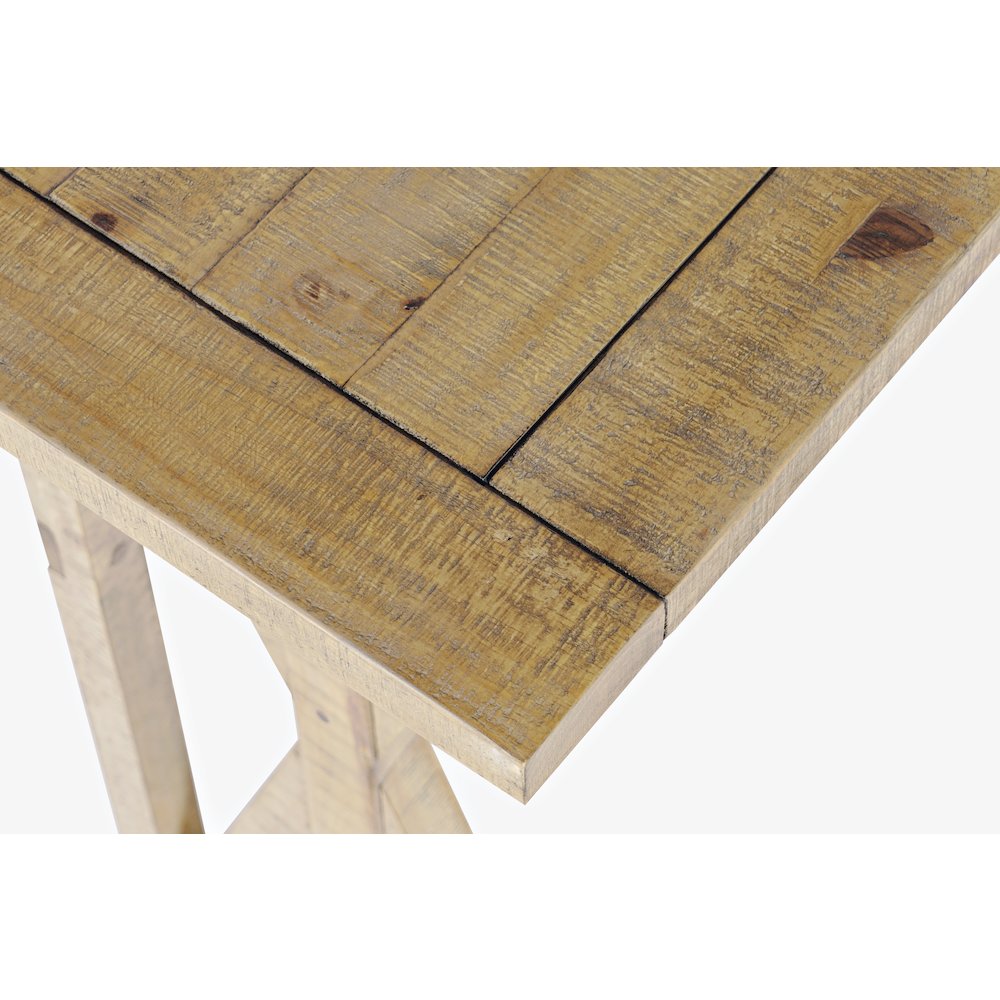 Modern Rustic Solid Wood Pine Counter Height Sofa Table Set with Three Stools. Picture 3