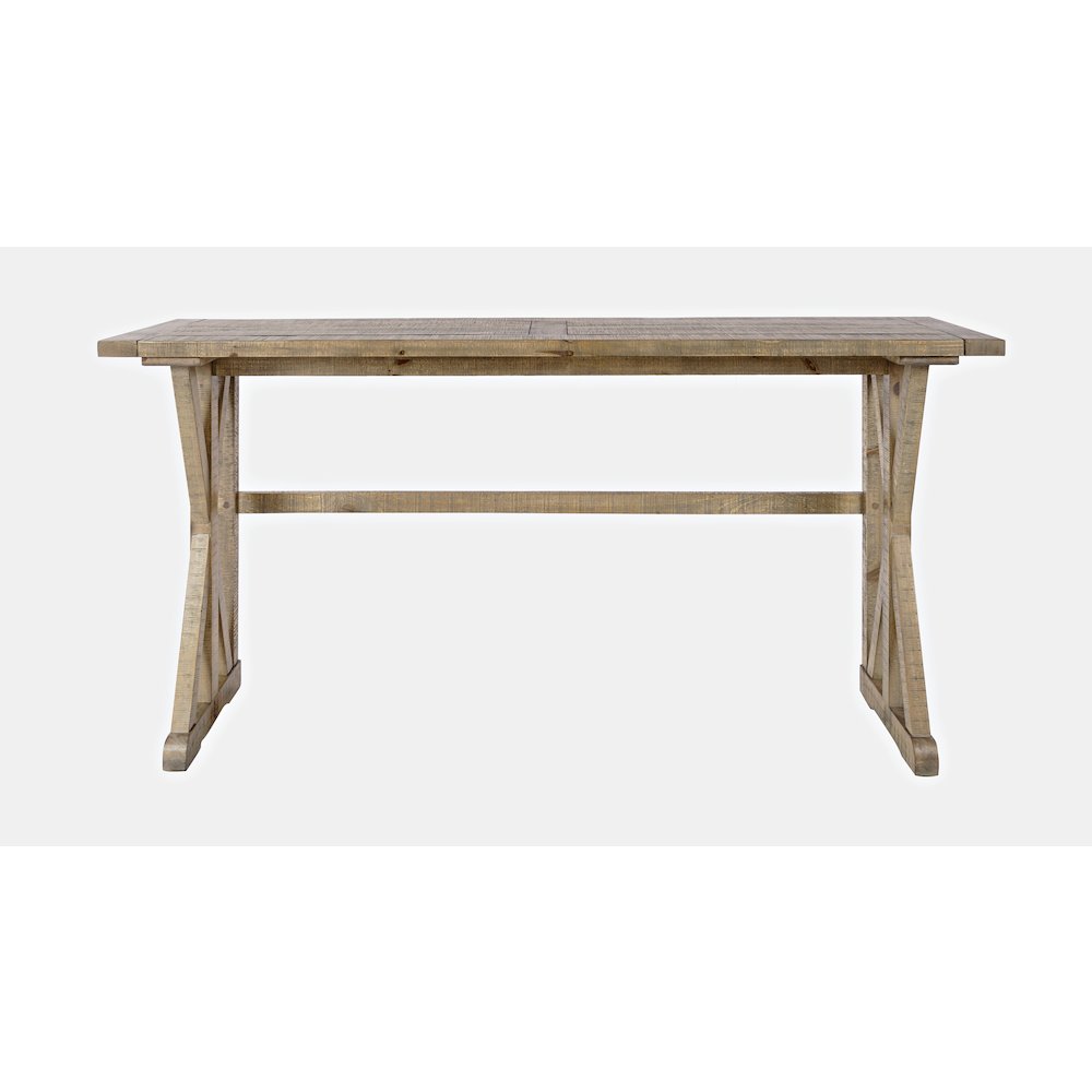 Modern Rustic Solid Wood Pine Counter Height Sofa Table Set with Three Stools. Picture 7