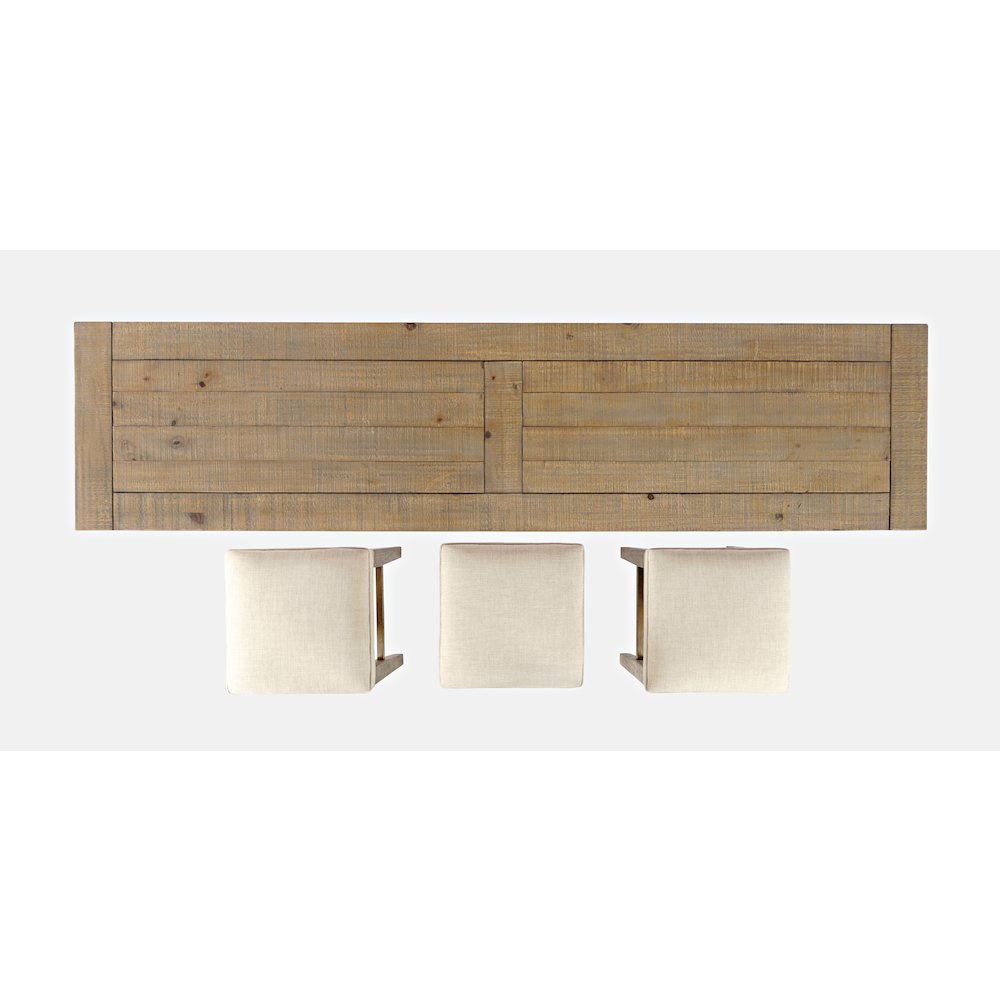 Modern Rustic Solid Wood Pine Counter Height Sofa Table Set with Three Stools. Picture 6