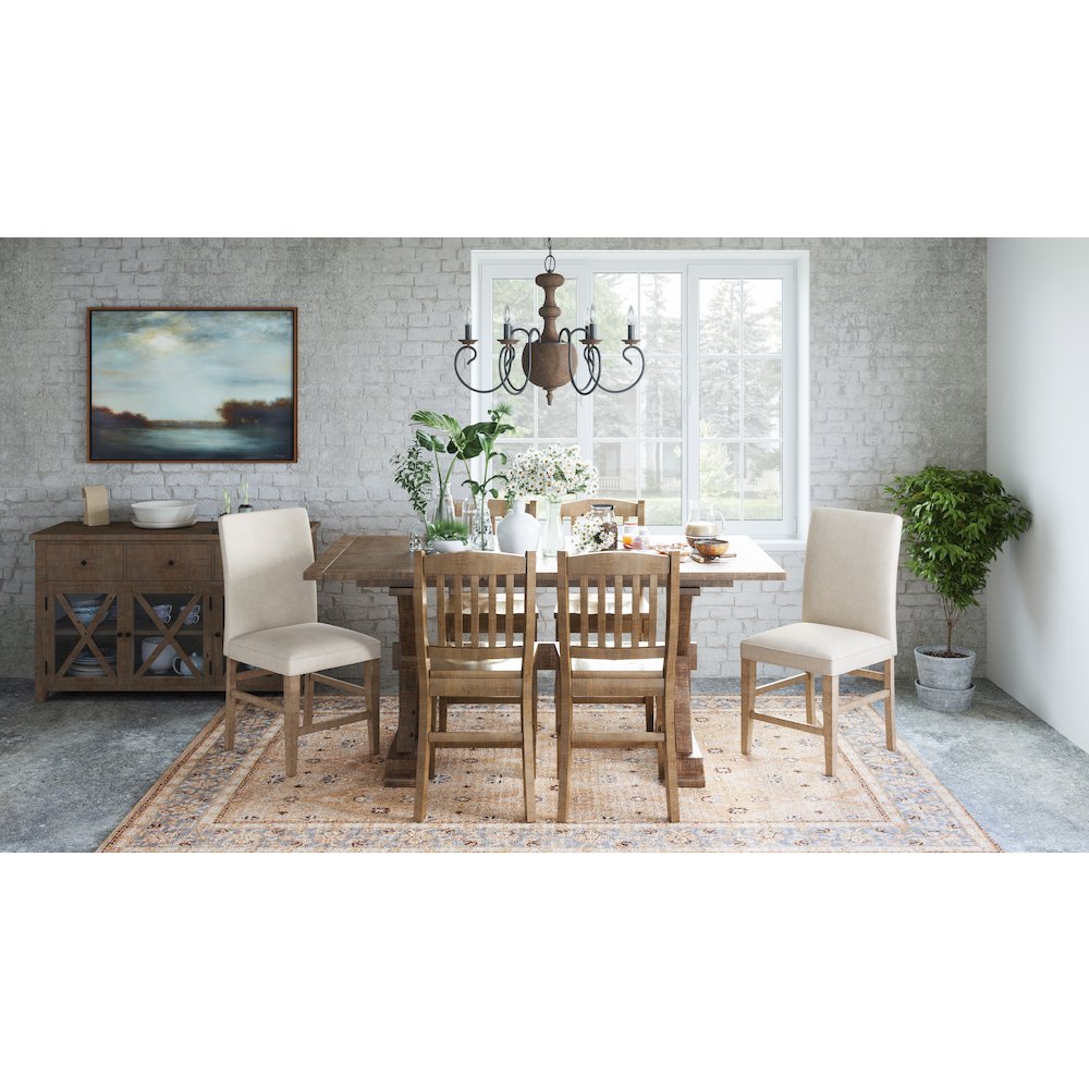 Modern Rustic Distressed Solid Wood Upholstered Parsons Stool (Set of 2). Picture 2