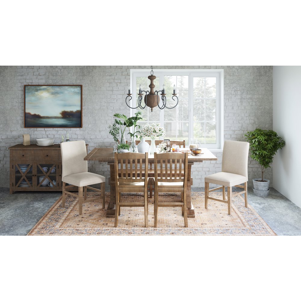 Solid Wood 78" Six-Piece Counter Height Dining Set. Picture 4