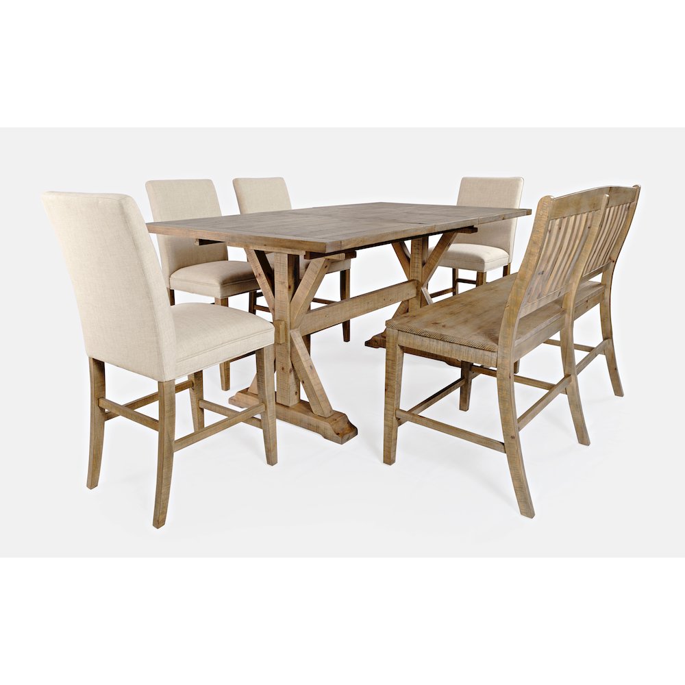 Solid Wood 78" Six-Piece Counter Height Dining Set. Picture 2