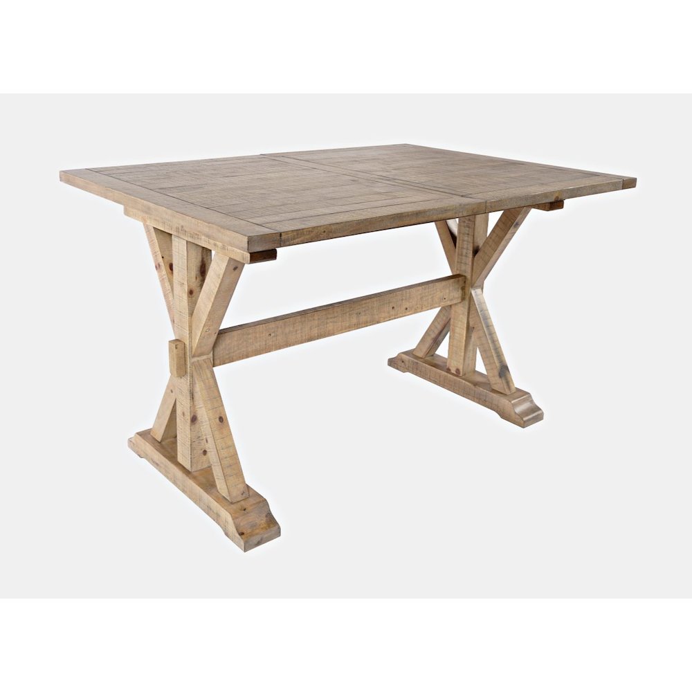Modern Rustic Solid Wood Counter Height 78" Extension Dining Table. Picture 4