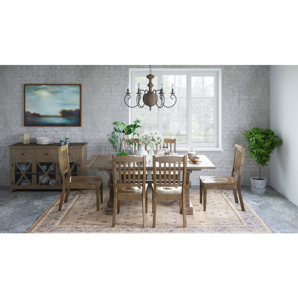 Carlyle Crossing Modern Rustic Buffet Server Storage Cabinet with Three Doors. Picture 9
