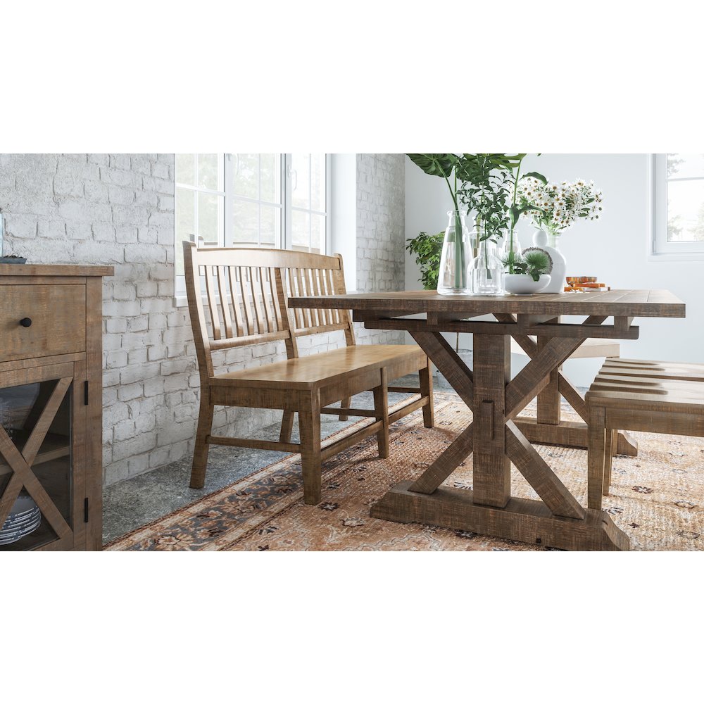 Modern Rustic Solid Wood Counter Height 78" Extension Dining Table. Picture 7