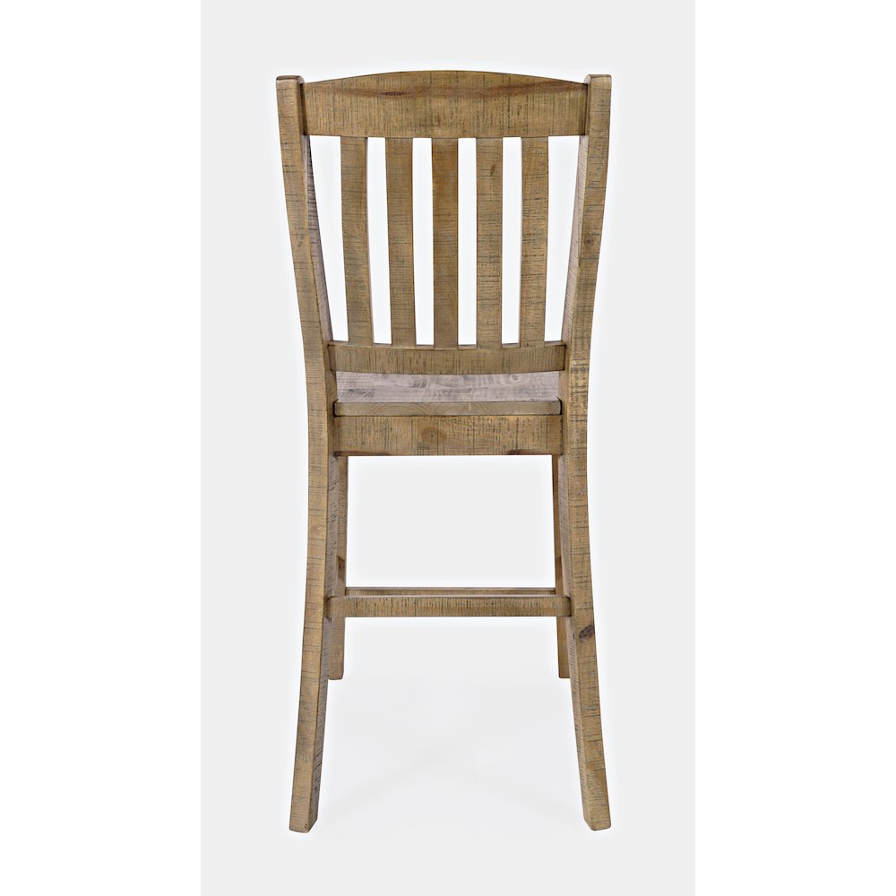 Modern Rustic Solid Wood Slatback Counter Height Stool (Set of 2). Picture 5