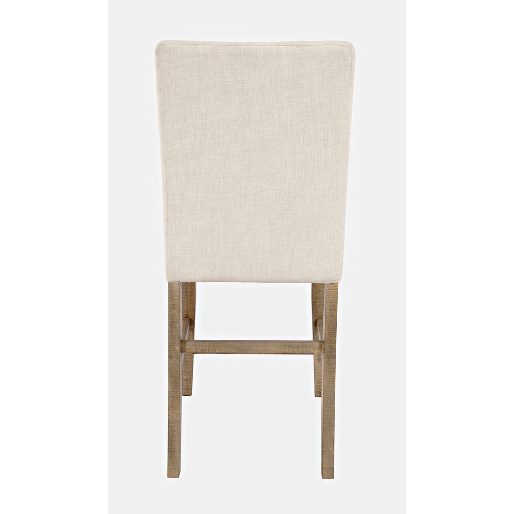 Modern Rustic Distressed Solid Wood Upholstered Parsons Stool (Set of 2). Picture 6