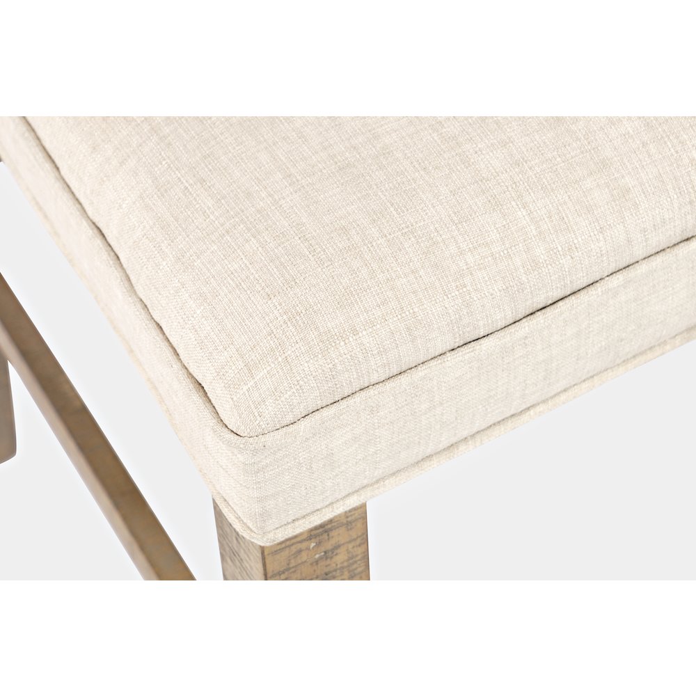 Modern Rustic Distressed Solid Wood Upholstered Parsons Stool (Set of 2). Picture 5