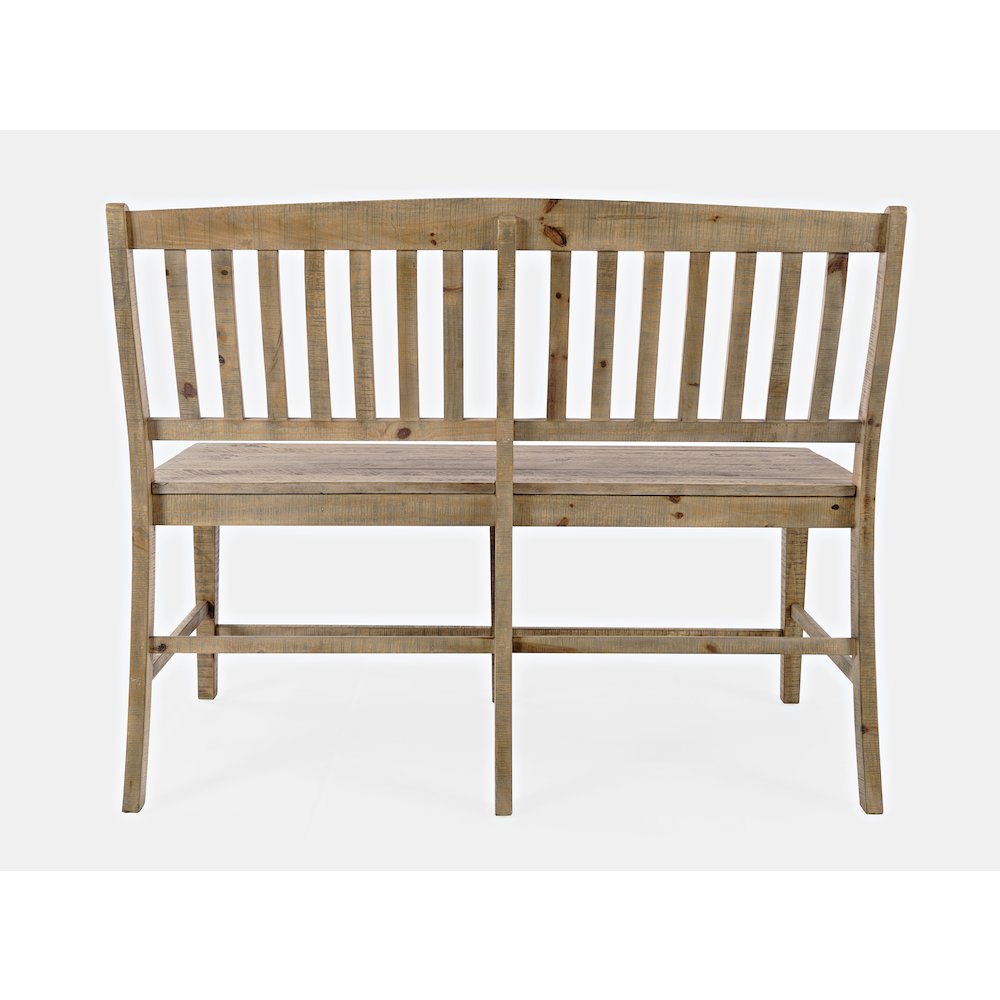 Carlyle Crossing Modern Rustic Solid Wood Slatback Counter Height Bench. Picture 5