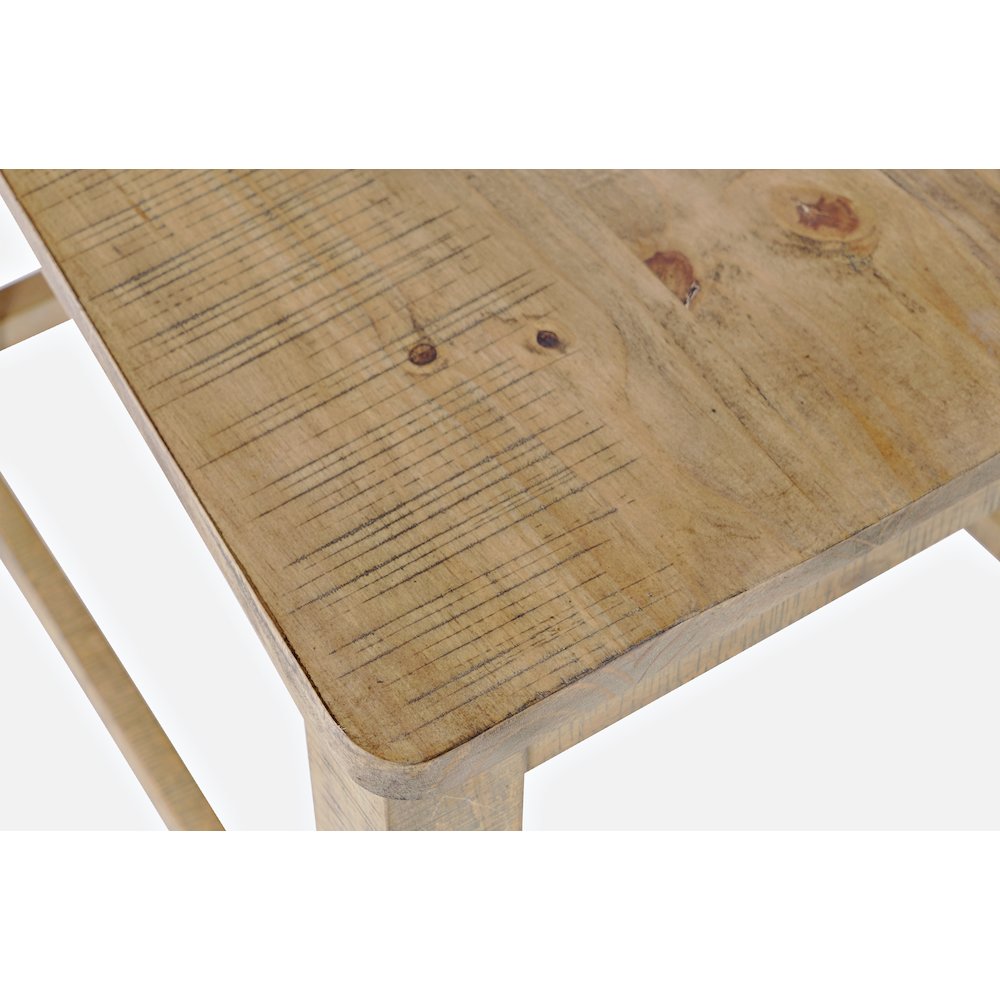Carlyle Crossing Modern Rustic Solid Wood Slatback Counter Height Bench. Picture 4