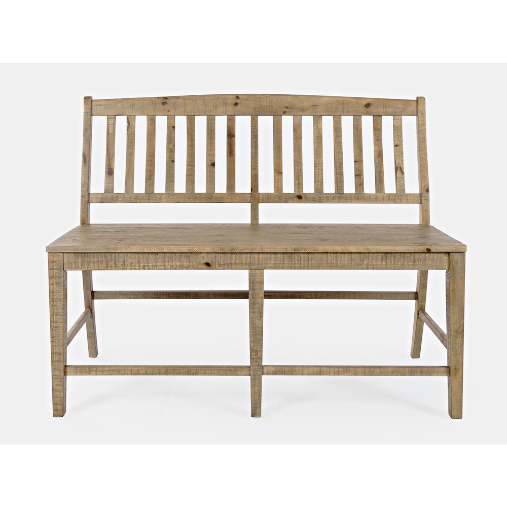 Carlyle Crossing Modern Rustic Solid Wood Slatback Counter Height Bench. Picture 1