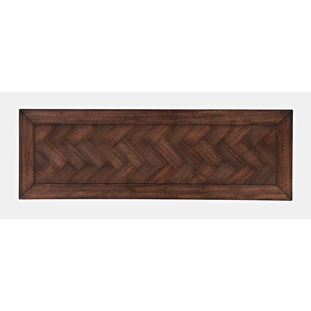 Fairview Transitional Herringbone Modern Distressed Solid Wood Buffet Server. Picture 8