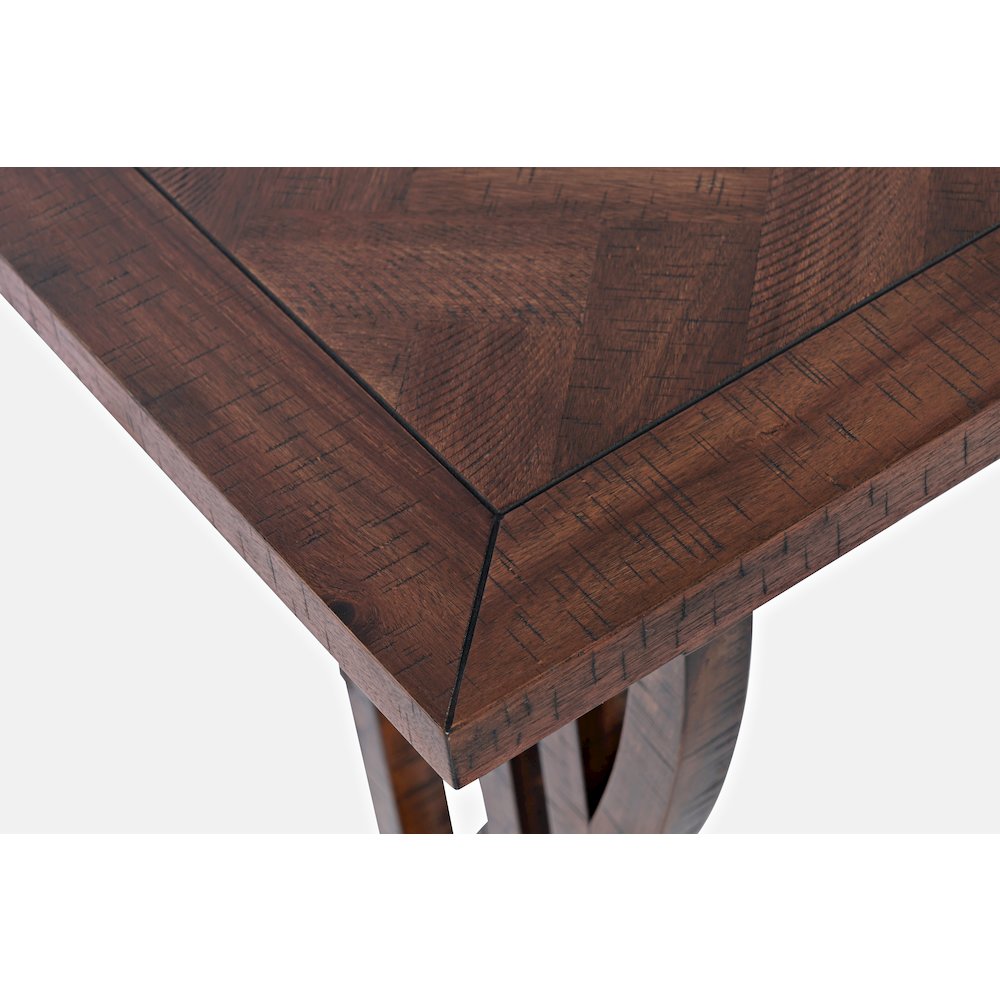 Transitional Herringbone Counter Height Four Piece Console 74" Dining Table Set. Picture 3