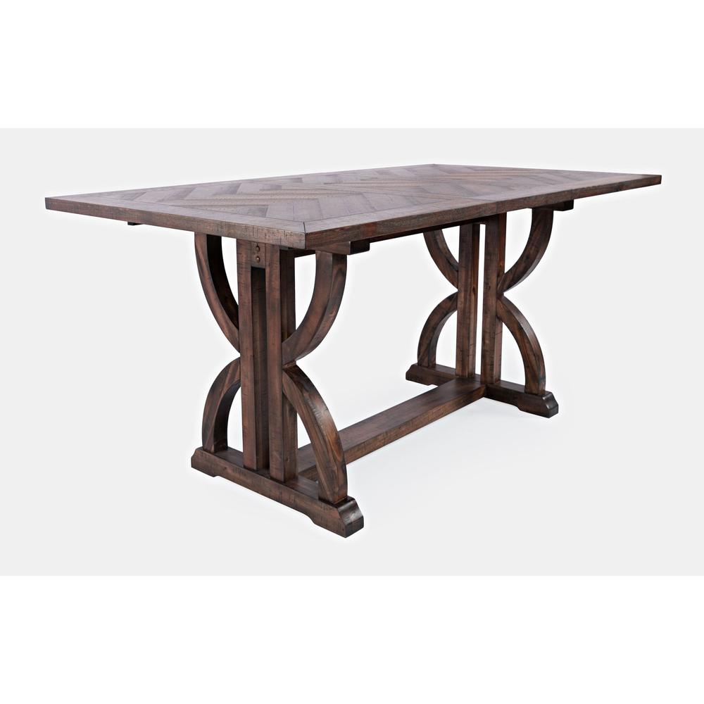 TABLE BASE ONLY Fairview Distressed Acacia Counter Height Base in Oak. Picture 2