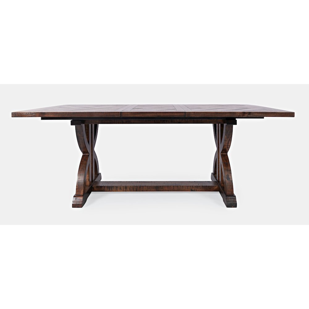 Fairview Transitional Herringbone Distressed Acacia Extension 78" Dining Table. Picture 1