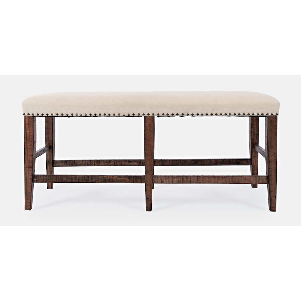 Fairview Transitional 52" Backless Upholstered Counter Height Bench. Picture 1