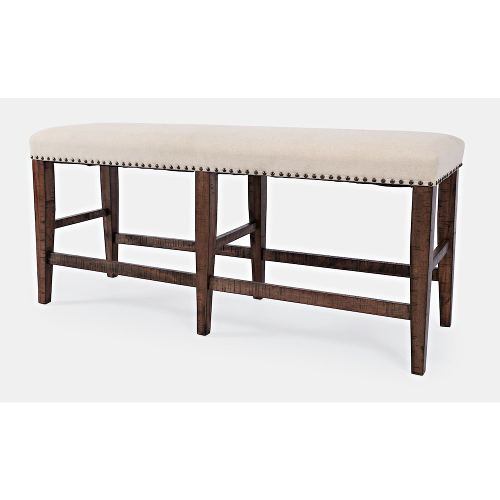 Fairview Transitional 52" Backless Upholstered Counter Height Bench. Picture 2