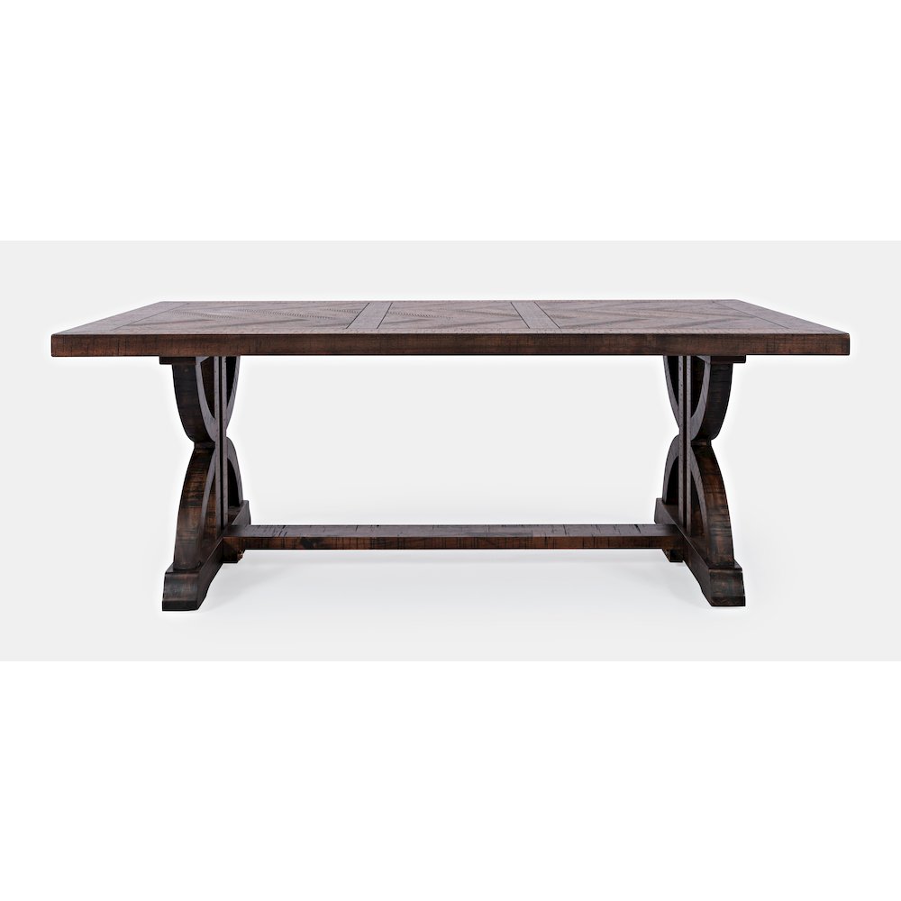 Fairview Transitional Herringbone Distressed Acacia Coffee Table. Picture 1