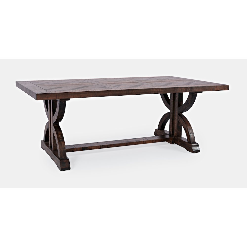 Fairview Transitional Herringbone Distressed Acacia Coffee Table. Picture 3