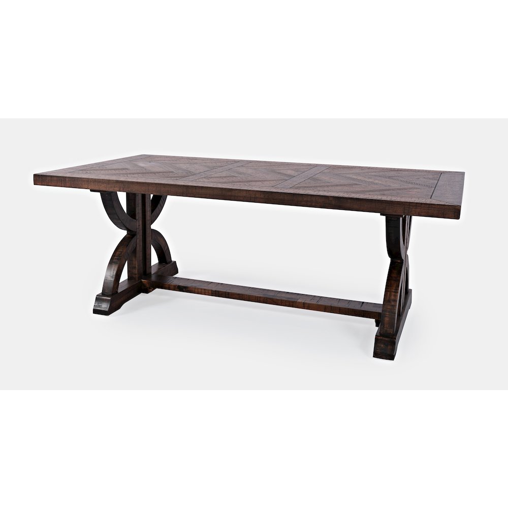 Fairview Transitional Herringbone Distressed Acacia Coffee Table. Picture 2