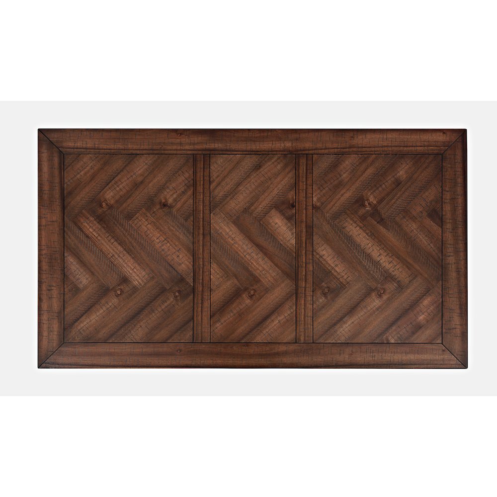 Fairview Transitional Herringbone Distressed Acacia Coffee Table. Picture 5