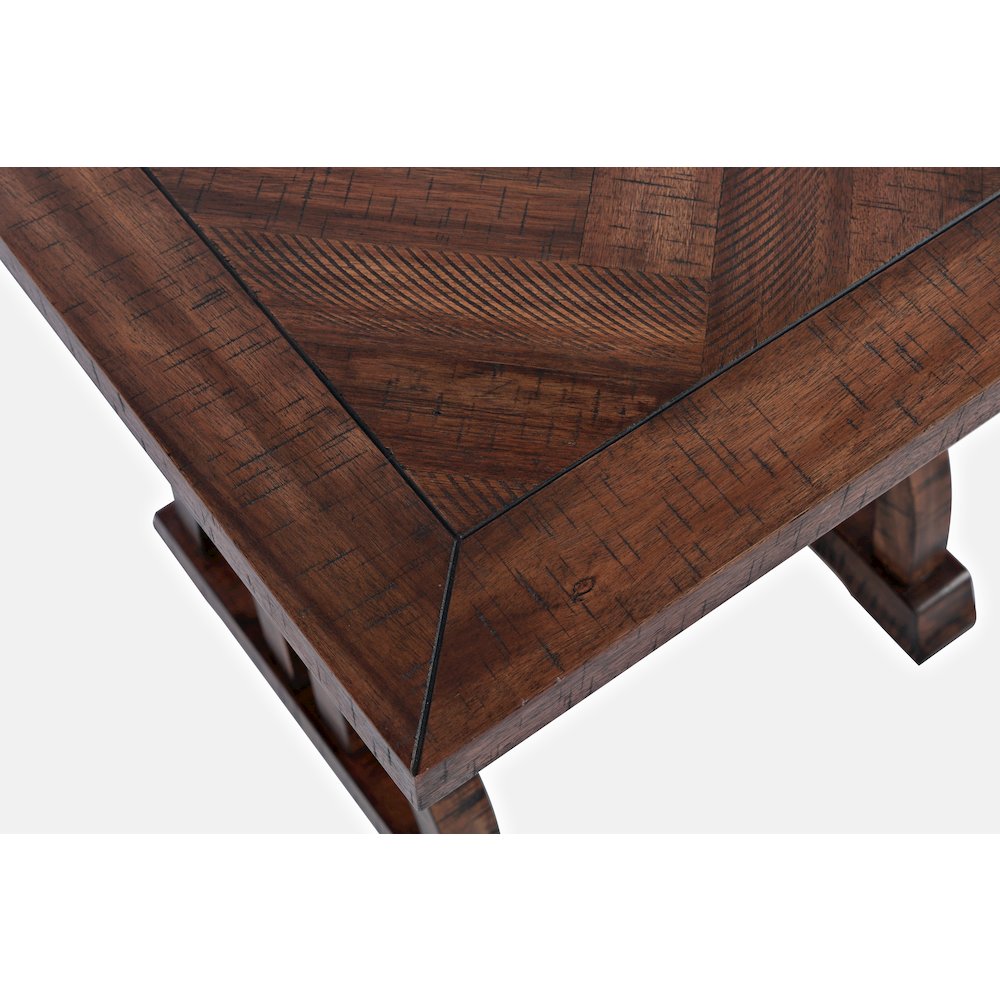 Fairview Transitional Herringbone Distressed Acacia End Table. Picture 5